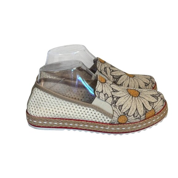 Goby Canvas Slip-On Shoes Womens US 7.5/EU 38 Cream Sunflower Daisy Flower Print - Picture 4 of 9